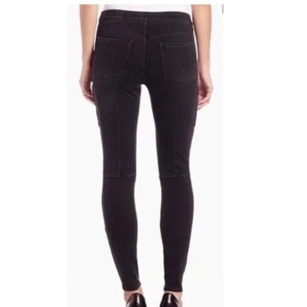 Spanx Moto cargo Leggings Faded‎ Black Cargo Zipper Pockets Stretch Denim Medium
